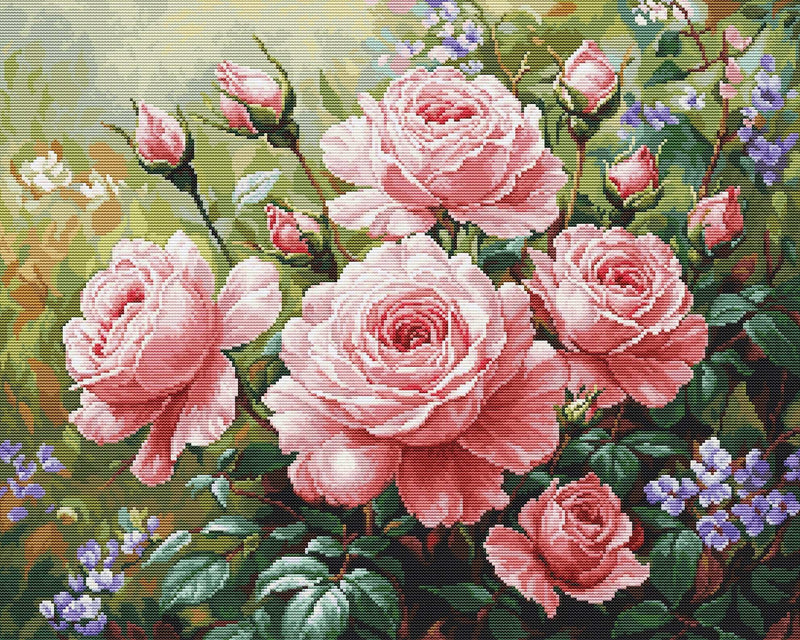 Petit Point Kit Luca-S GOLD - The Roses Garden, G717