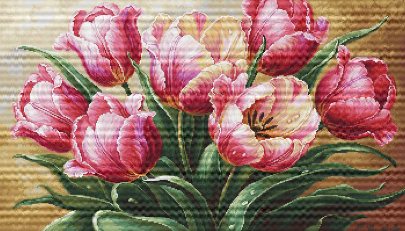 Petit Point Kit Luca-S GOLD - Graceful Tulips, G718