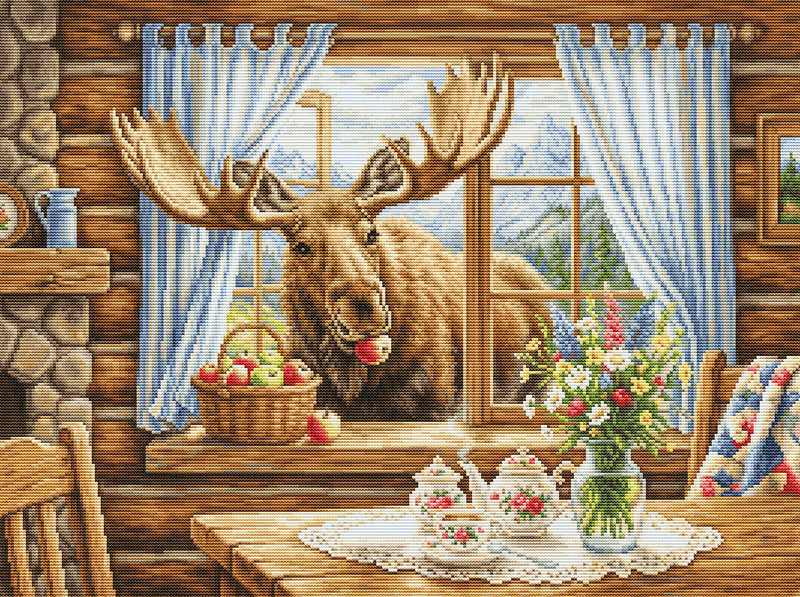 Cross Stitch Kit Luca-S GOLD - Unexpected Cabin Guest, B731
