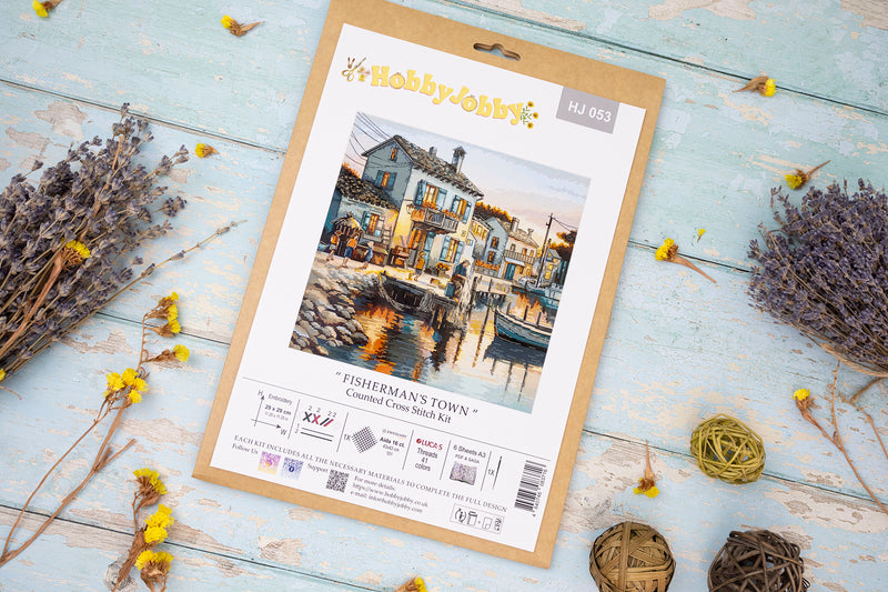 Cross Stitch Kit HobbyJobby - Fisherman's Town