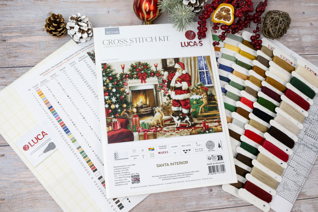 Cross Stitch Kit Luca-S GOLD- Santa Interior, BU5100