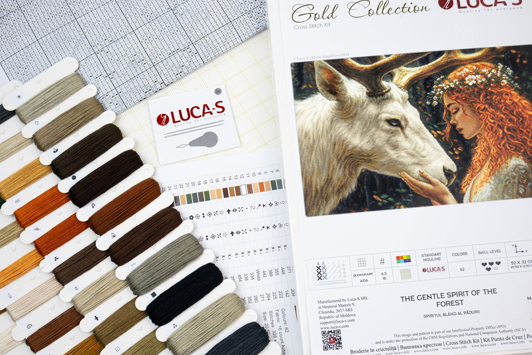 Cross Stitch Kit Luca-S GOLD - The Gentle Spirit of the Forest, B724