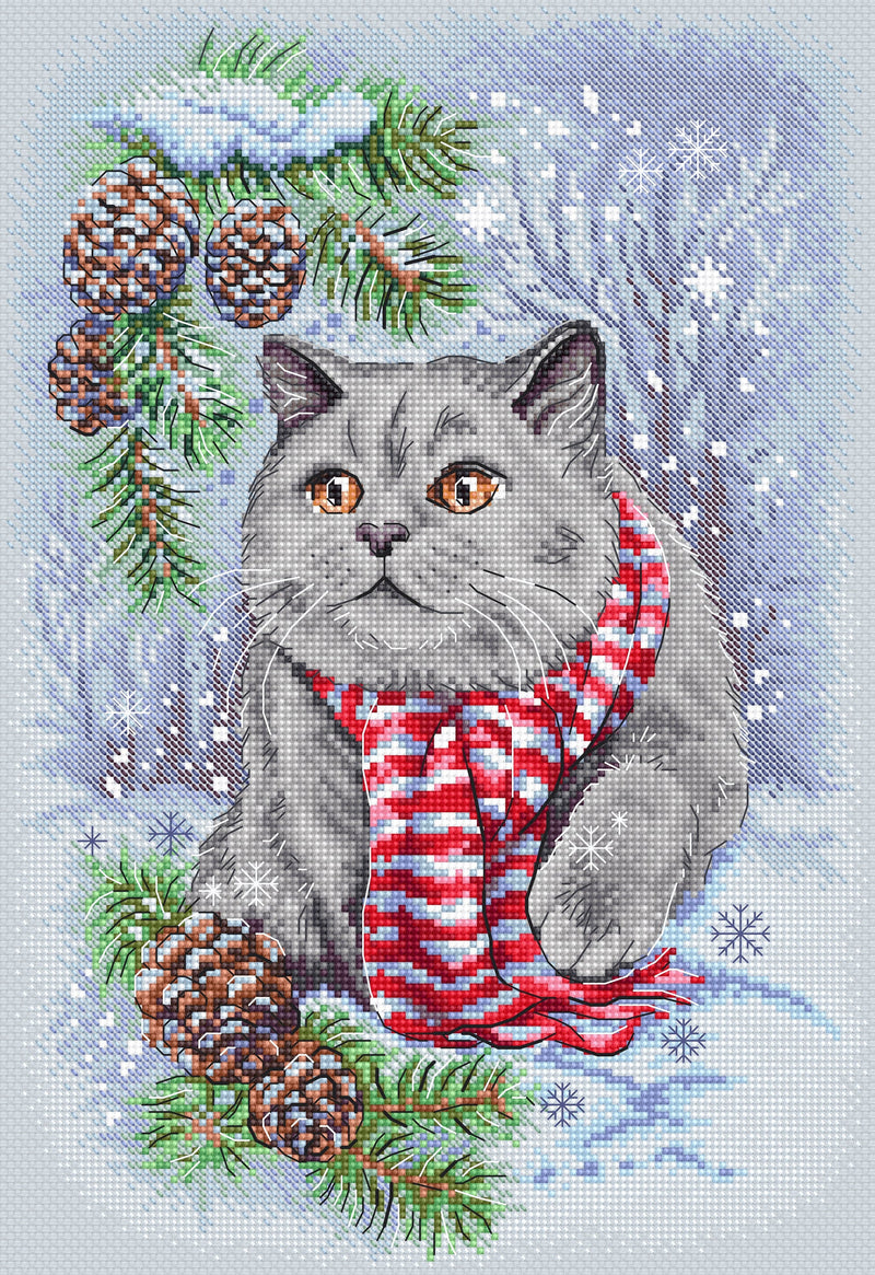 Cross Stitch Kit LETISTITCH - Winter Cat, L8997
