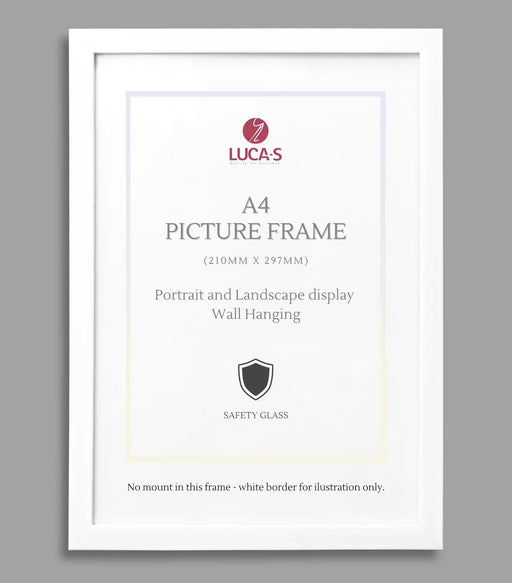 A4 Contemporary White Wooden Effect Picture Frame Picture Frames - HobbyJobby