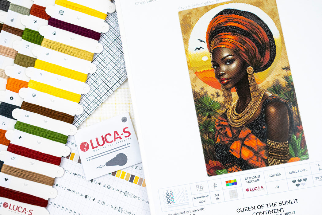 Cross Stitch Kit Luca-S GOLD - Queen of the Sunlit Continent, B720