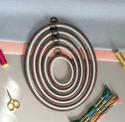Blue Embroidery Hoop - Oval Nurge Flexible Hoop Hoops - HobbyJobby