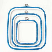 Blue Square Embroidery Hoop - Nurge Flexible Cross Stitch Hoop Hoops - HobbyJobby