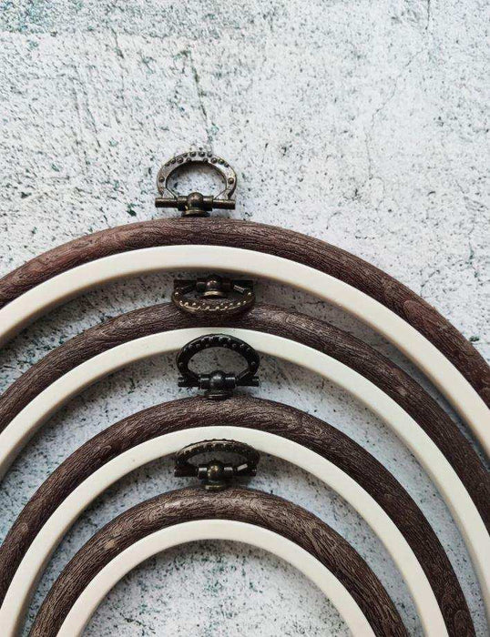 Brown Embroidery Hoop - Oval Nurge Flexible Hoop Hoops - HobbyJobby
