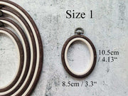 Brown Embroidery Hoop - Oval Nurge Flexible Hoop Hoops - HobbyJobby