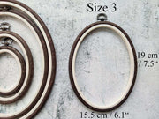 Brown Embroidery Hoop - Oval Nurge Flexible Hoop Hoops - HobbyJobby