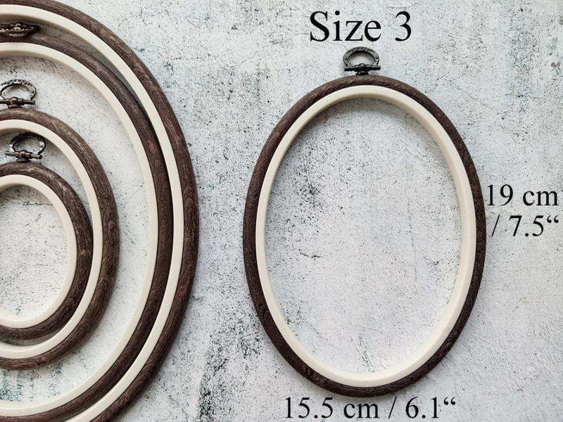 Brown Embroidery Hoop - Oval Nurge Flexible Hoop Hoops - HobbyJobby