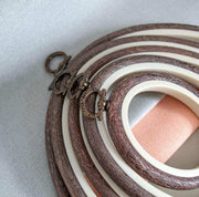 Brown Embroidery Round Hoop - Nurge Flexible Hoop, Round Cross Stitch Hoop Hoops - HobbyJobby