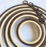 Brown Embroidery Round Hoop - Nurge Flexible Hoop, Round Cross Stitch Hoop Hoops - HobbyJobby