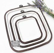 Brown Square Embroidery Hoop - Nurge Flexible Cross Stitch Hoop Hoops - HobbyJobby