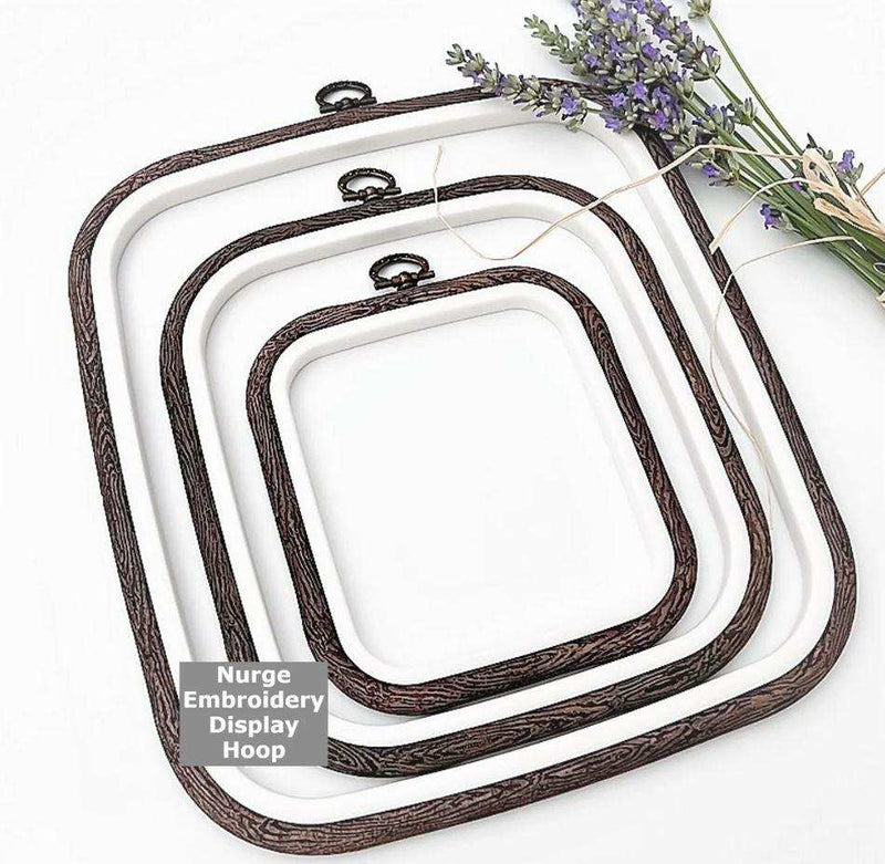 Brown Square Embroidery Hoop - Nurge Flexible Cross Stitch Hoop Hoops - HobbyJobby