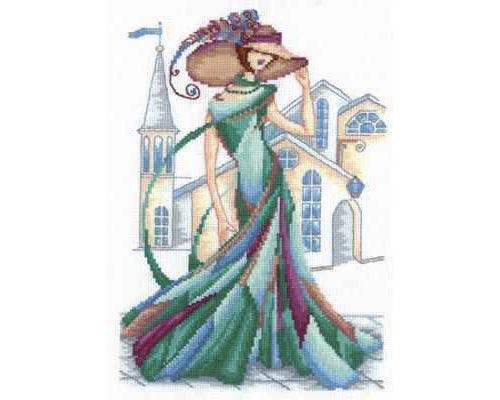 Cross Stitch Kit Andriana - Emerald lace, P-12 Andriana Cross Stitch Kits - HobbyJobby