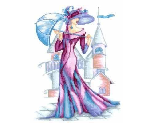Cross Stitch Kit Andriana - Purple silk, P-13 Andriana Cross Stitch Kits - HobbyJobby