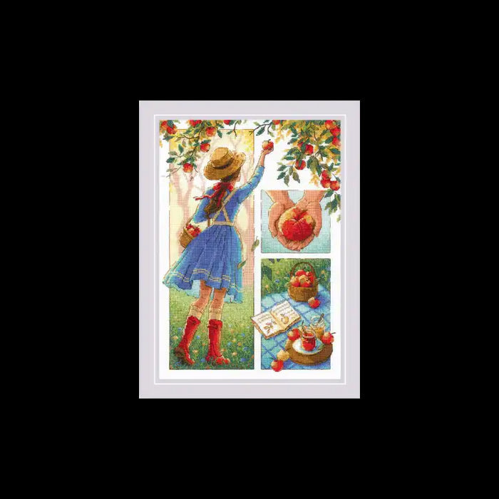 Cross Stitch Kit Riolis - "APPLE DAY" 21X30 SR2201