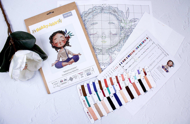 Cross Stitch Kit HobbyJobby - Meditation HobbyJobby Cross Stitch Kits - HobbyJobby