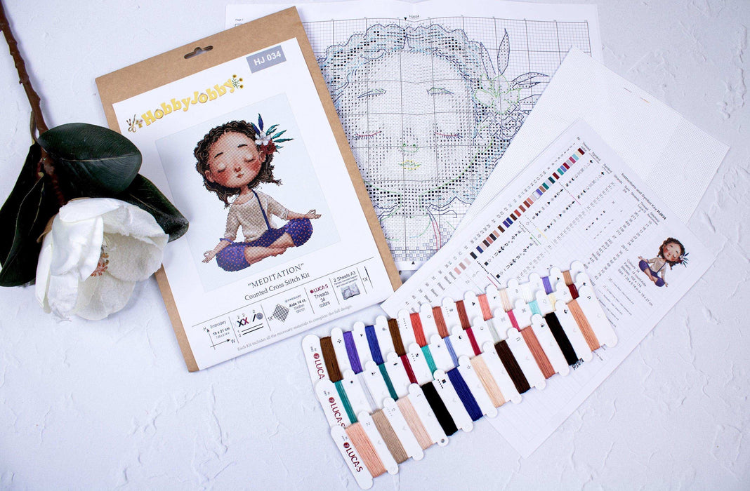 Cross Stitch Kit HobbyJobby - Meditation HobbyJobby Cross Stitch Kits - HobbyJobby