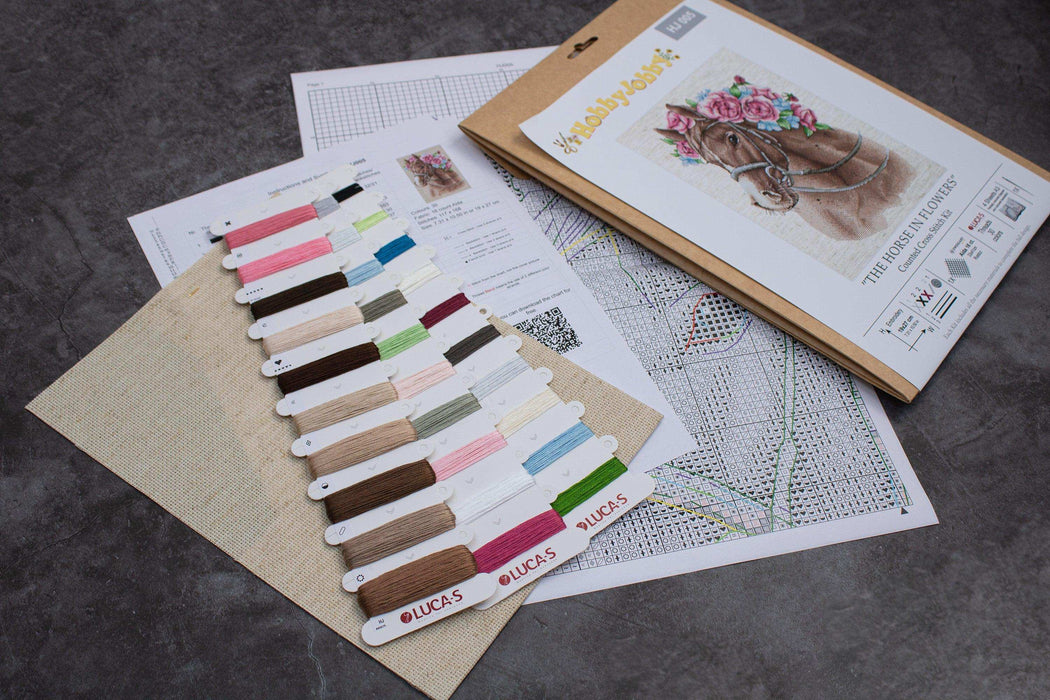 Cross Stitch Kit HobbyJobby - The Horse in Flowers Cross Stitch Kits - HobbyJobby