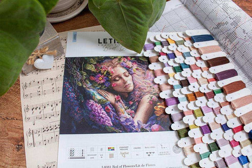Cross Stitch Kit LETISTITCH - Bed of Flowers, L8081 LetiStitch Cross Stitch Kits - HobbyJobby