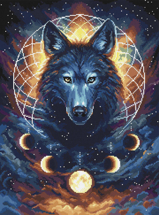 Cross Stitch Kit LetiStitch - Dream Catcher Wolf, L8069 Cross Stitch Kits - HobbyJobby