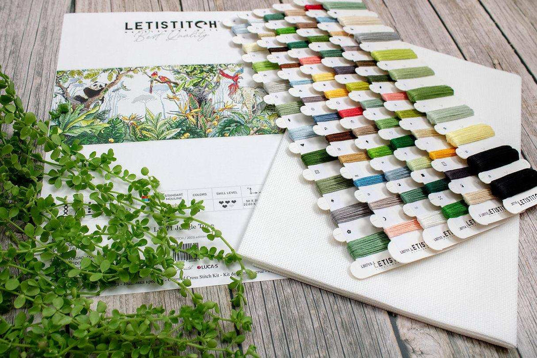 Cross Stitch Kit LetiStitch - Jungle Time, L8071 Cross Stitch Kits - HobbyJobby