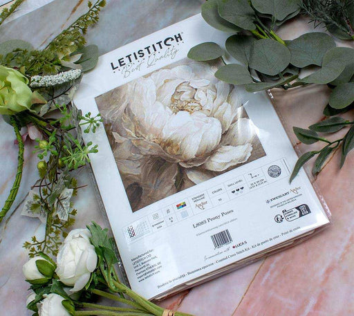 Cross Stitch Kit LETISTITCH - Peony Poses, L8083 LetiStitch Cross Stitch Kits - HobbyJobby
