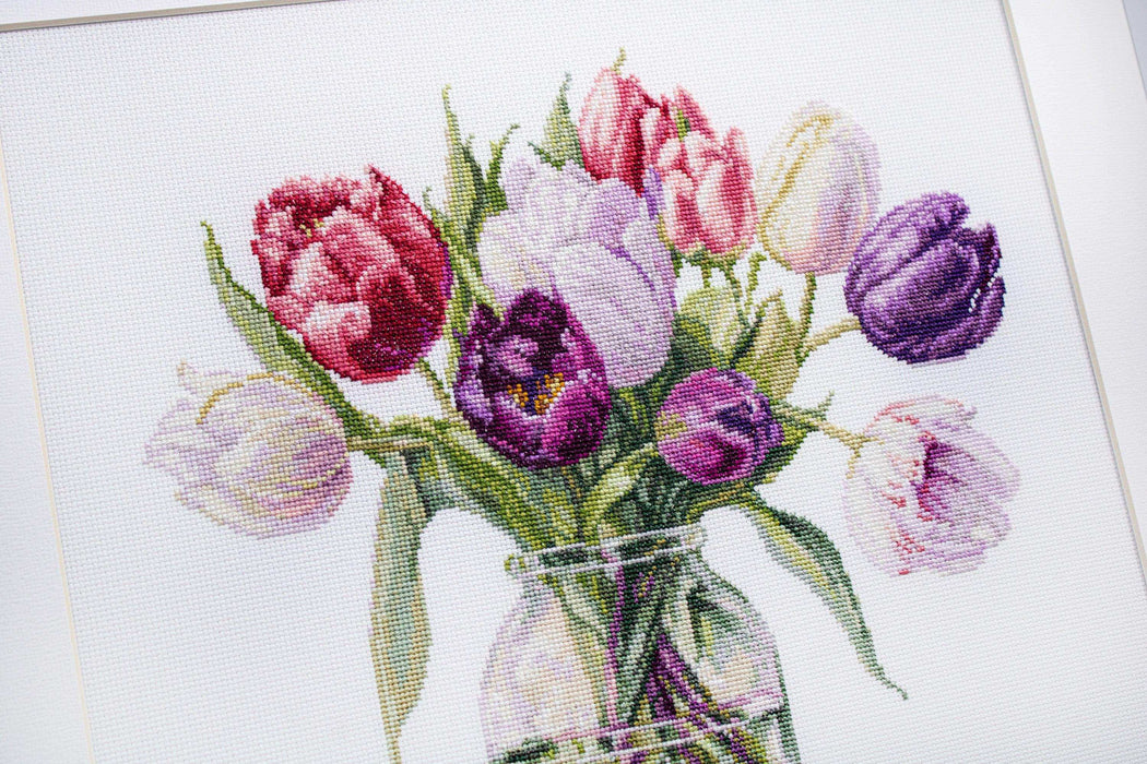 Cross Stitch Kit Luca-S - Bouquet of Tulips Luca-S Cross Stitch Kits - HobbyJobby