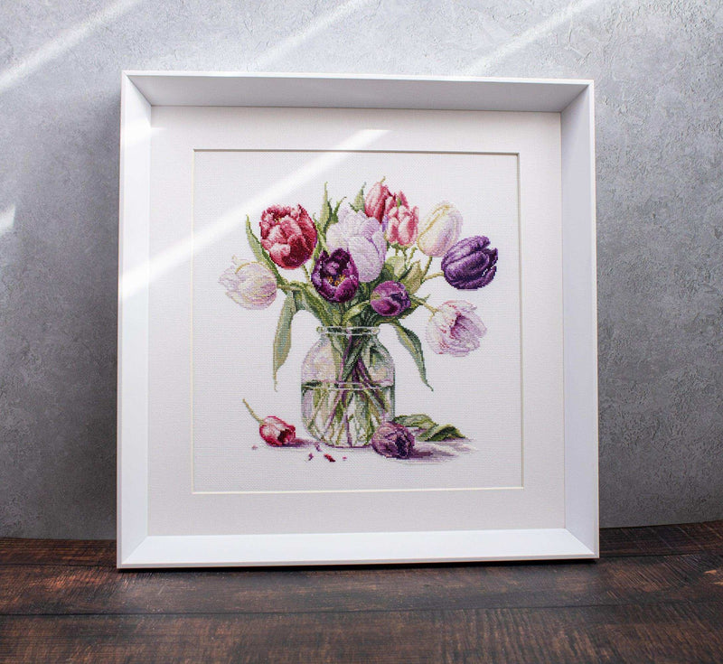 Cross Stitch Kit Luca-S - Bouquet of Tulips Luca-S Cross Stitch Kits - HobbyJobby