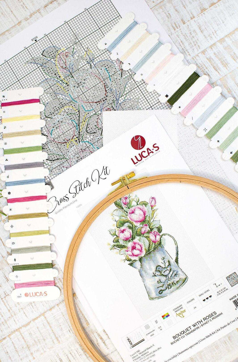 Cross Stitch Kit Luca-S - Bouquet with Roses, B7006