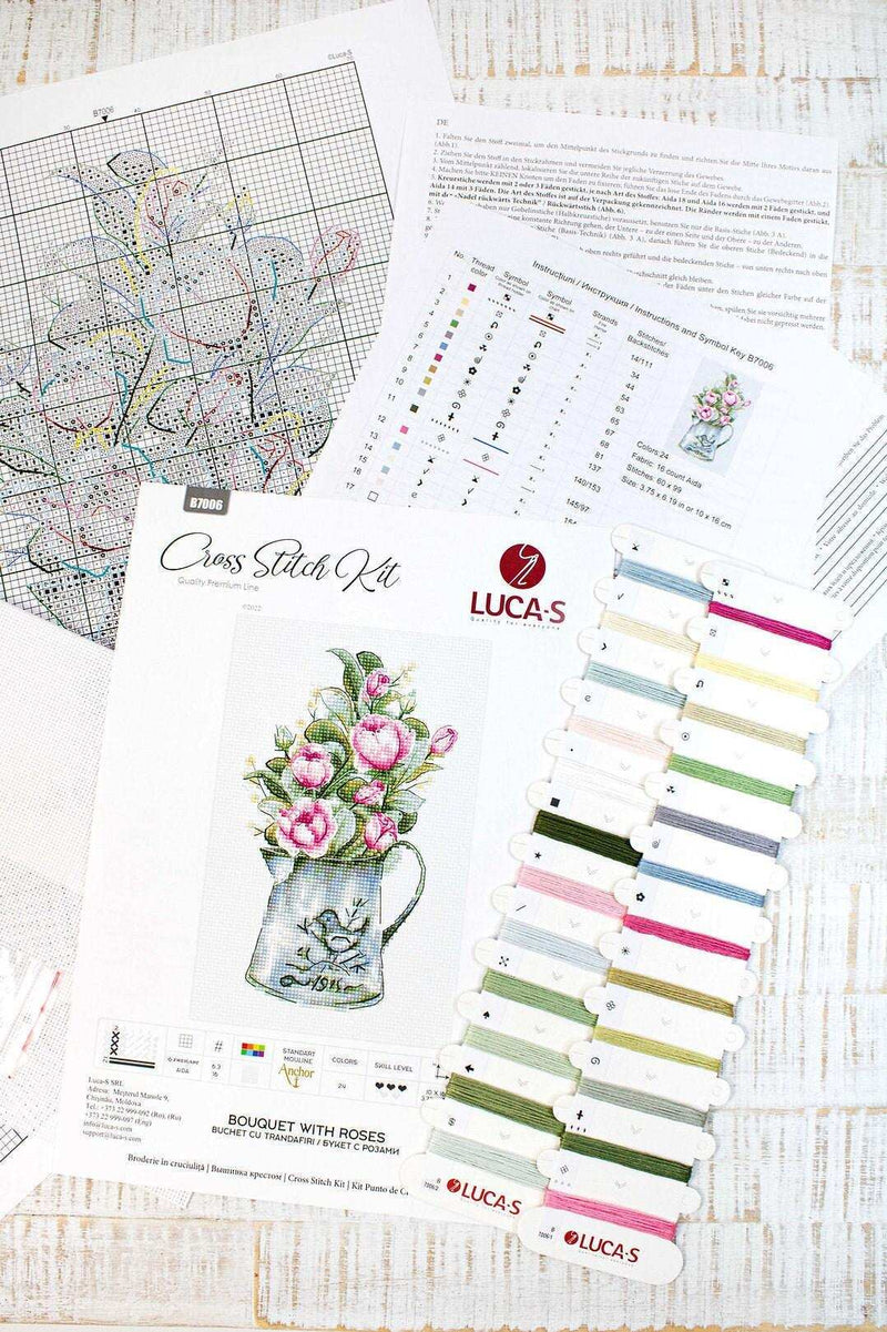 Cross Stitch Kit Luca-S - Bouquet with Roses, B7006