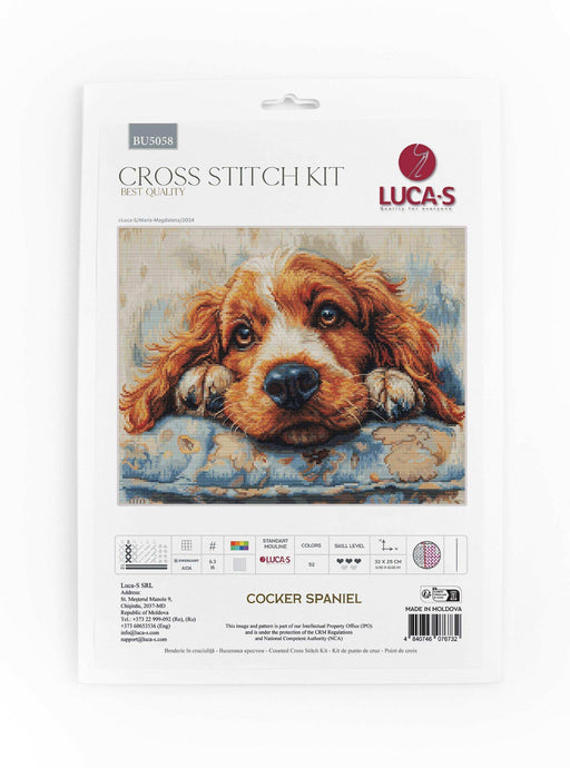 Cross Stitch Kit Luca-S - Cocker Spaniel, BU5058 Luca-S Cross Stitch Kits - HobbyJobby