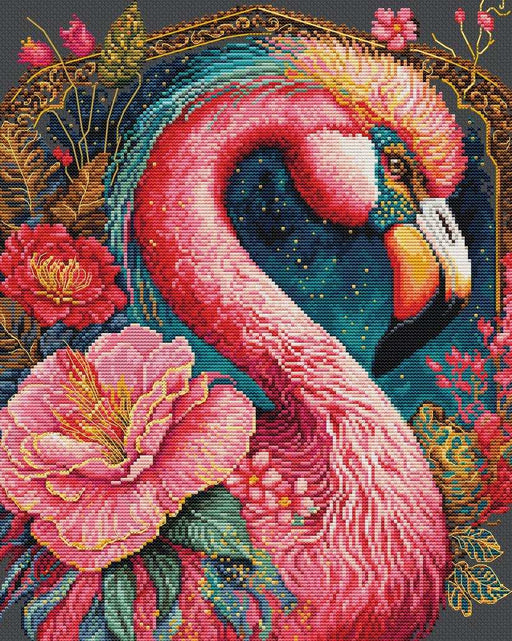 Cross Stitch Kit Luca-S Gold - Flamingo Fantastico, BU5036 Cross Stitch Kits - HobbyJobby