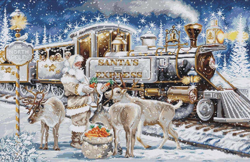 Cross Stitch Kit Luca-S Gold - Santa’s Express White, BU5038 Cross Stitch Kits - HobbyJobby