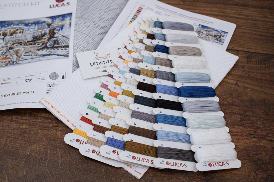 Cross Stitch Kit Luca-S Gold - Santa’s Express White, BU5038 Luca-S Cross Stitch Kits - HobbyJobby
