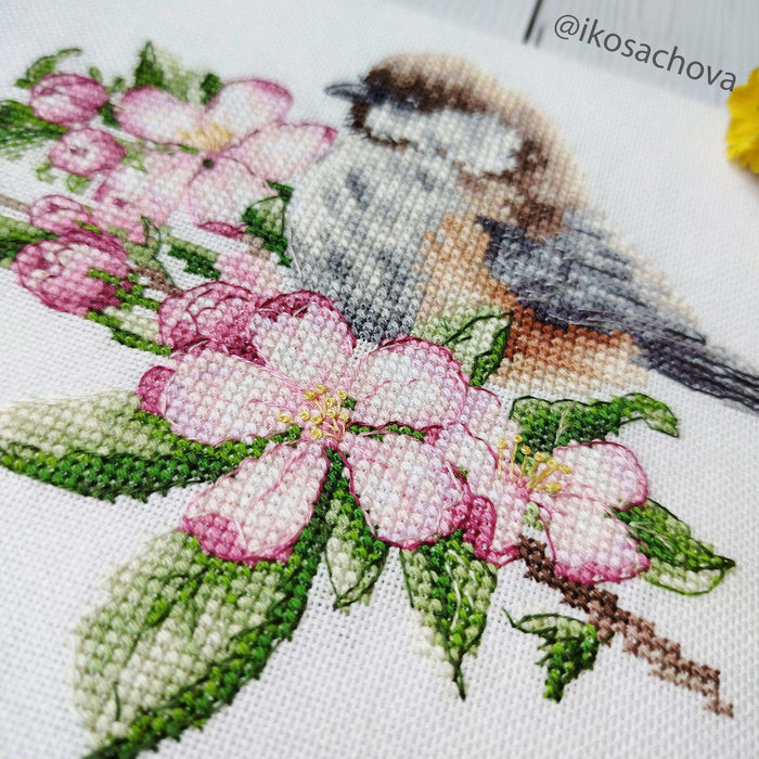 Cross Stitch Kit Luca-S - The tit on the branch, B1194 Luca-S Cross Stitch Kits - HobbyJobby