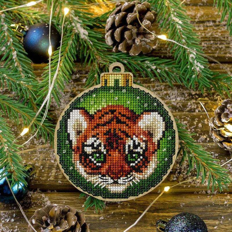 Cross Stitch Kit with Beads on Wood Wonderland Crafts Wooden Kits - HobbyJobby