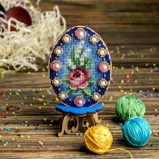 Cross Stitch Kit with Beads on Wood Wonderland Crafts Wooden Kits - HobbyJobby