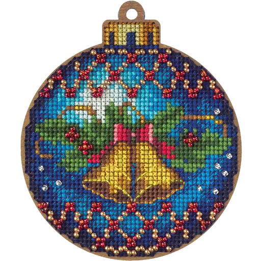 Cross Stitch Kit with Beads on Wood Wonderland Crafts Wooden Kits - HobbyJobby