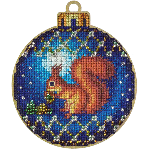 Cross Stitch Kit with Beads on Wood Wonderland Crafts Wooden Kits - HobbyJobby