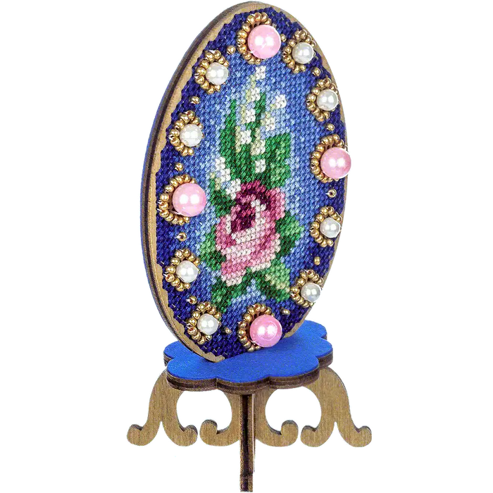 Cross Stitch Kit with Beads on Wood Wonderland Crafts Wooden Kits - HobbyJobby