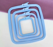 Cross Stitch Square Hoop, Blue - Nurge Embroidery Hoop Hoops - HobbyJobby