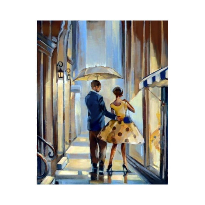 Diamond Painting Kit - WALK UNDER THE RAIN 40_50 CM AZ-1302