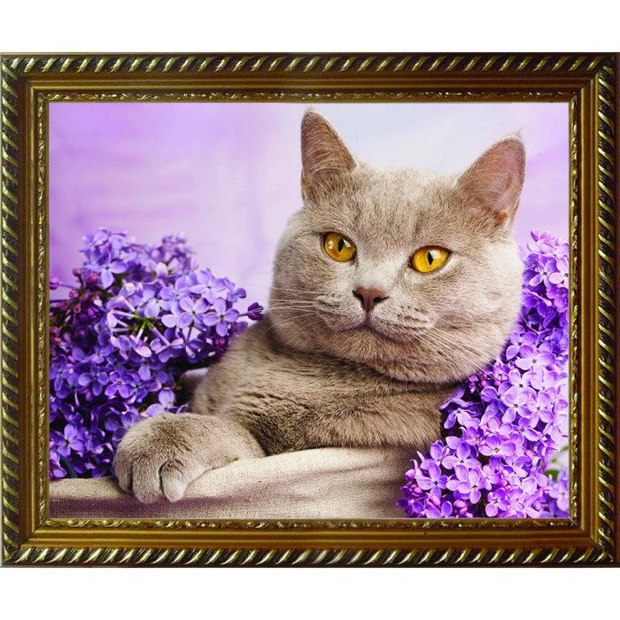 Diamond Painting Kit - CAT IN THE LILAC 40_30 CM AZ-1417