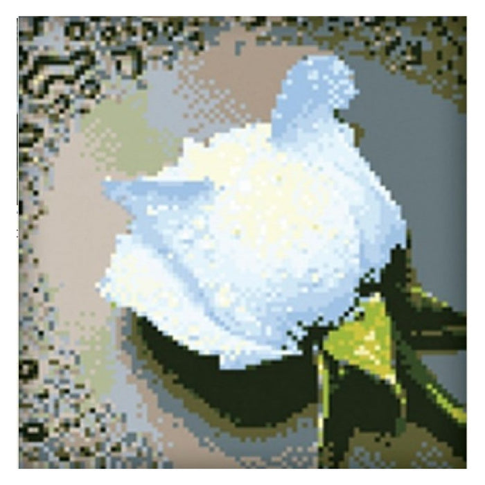 Diamond Painting Kit - WHITE ROSE 22_24 CM AZ-24