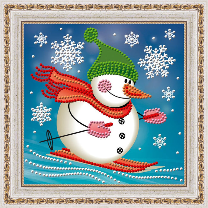 Diamond Painting Kit - SKYING SNOWMAN 15_15 CM AZ-3011
