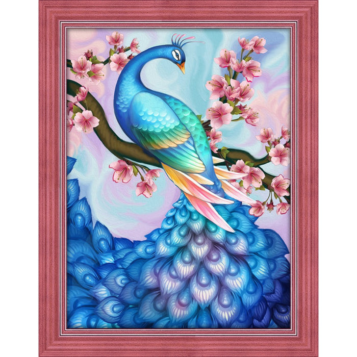 Diamond Painting Kit - SAKURA & PEACOCK 40_30 CM AZ-1624