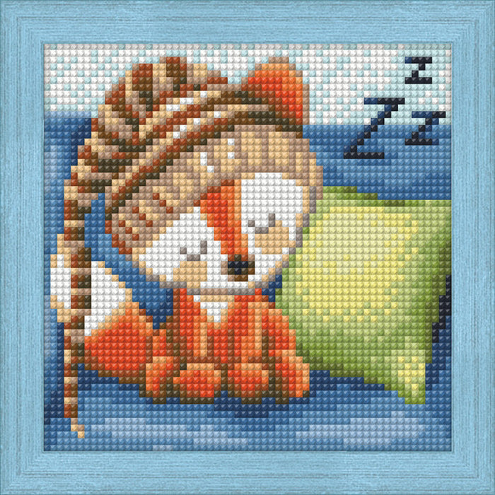 Diamond Painting Kit - "SLEEPY LITTE FOX" 15*15 CM AM1573